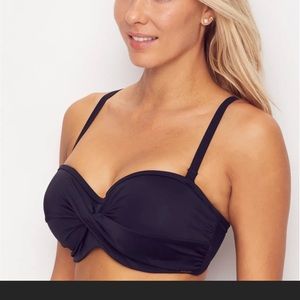 Panache Swim Anya Riva Black Bandeau Convertible Bikini Top